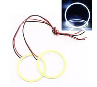 Qasim 1 par 60MM COB LED Luz de niebla Coche Angel Eyes Halo Ring 45SMD Luz de conducción diurna Lámpara de Conducción Blanco 12V