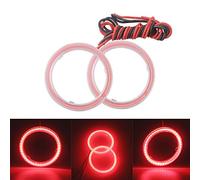 Qasim 1 par de LED Angel Eyes 70MM 60SMD Rojo con Cubierta Plástica Ojos de Ángel Motocicleta Coche Halo Anillos para DRL Faro Luz Antiniebla Diurna DC12V