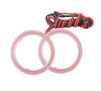 Qasim 1 par de LED Angel Eyes 90MM 66SMD Rojo con Cubierta Plástica Ojos de Ángel Motocicleta Coche Halo Anillos para DRL Faro Luz Antiniebla Diurna DC12V