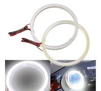 Qasim 1 par de LED COB Angel Eyes Anillos de Halo con Cubierta de Plástico 110MM Blanco 81SMD para Coche Moto DRL Faros Antiniebla Diurna DC 12V