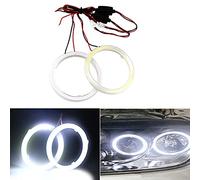 Qasim 1-par LED COB Halo Ring Angel Eyes Led Faro Delantero con Pantalla de Cubierta 12V 24V blanco 60MM 45SMD no Polaridad Constante no Polaridad Constante