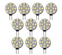 Qasim 10x G4 LED Bombillas Blanco no Regulable 5050 12SMD 110° Haz de Luz de ángel para Interior de Caravana Remolque Autocaravana Barco Marino de Repuesto para Halógenos DC12V