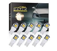 Qasim 10x LED T10 W5W 194 Bombillas Blanco Cálido 5050 5SMD 168 para Automóvil Luz Interior Salpicadero del RV Luz de la Placa Techo Luces Lateral DC 12V