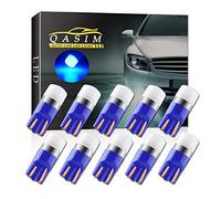 Qasim 10x LED T10 W5W Bombillas Azul Cuña 168 194 para Automóvil Luz de la Matrícula Interior Ancho Techo Luces Lateral DC12V