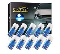 Qasim 10x LED T10 W5W Bombillas Azul Hielo Cuña 168 194 para Automóvil Luz de la Matrícula Interior Ancho Techo Luces Lateral DC12VAzul Hielo