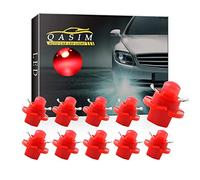 Qasim 10x LED T5 B8.4D COB Bombillas 1SMD Rojo para Luz de Salpicadero de Coche Instrumento Velocímetro Panel DC12V