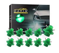 Qasim 10x LED T5 B8.4D COB Bombillas 1SMD Verde para Luz de Salpicadero de Coche Instrumento Velocímetro Panel DC12V