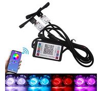 Qasim 1Set Car LED Devil Eyes Light APP Controlador Bluetooth Demon Eyes Multicolor 12V para HID Xenon Proyector Lente Faro 2.8 pulgadas