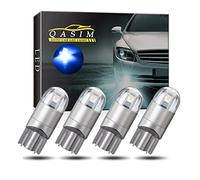 Qasim 4pcs Azul T10 W5W LED Bombilla 2-SMD 3030 W5W 194 168 Wedge 501 Luz Bombillas interiores del coche Luz lateral Luces de maletero Número de placa Bombilla 12V