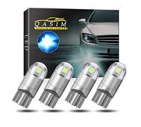 Qasim 4pcs Ice Blue T10 W5W LED Bombilla 2-SMD 3030 194 168 Wedge 501 Luz Bombillas interiores de coche Luz lateral Luces de maletero Número de placa Bombilla 12V