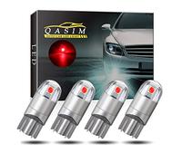 Qasim 4pcs Rojo T10 W5W LED Bombilla 2-SMD 3030 194 168 Wedge 501 Luz Bombillas interiores de coche Luz lateral Luces de maletero Número de placa Bombilla 12V