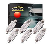 Qasim 6 piezas C5W bombilla LED 44mm rojo adorno del bulbo 10-SMD 5050 LED interiores Mapa luces del techo 211-2 214-2 579 569 6411 bombilla LED de 12V DC