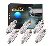 Qasim 6 piezas super brillante C5w 44 mm 1.73inch 5050 10-SMD Bombilla LED azul Interior Mapa luces del techo 578 211-2 212-2 214-2 579 569 DC 12V