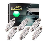 Qasim 6 piezas verde superbrillante c5w 44mm 1,73 pulgadas 5050 10-SMD bombilla LED interior mapa luces de domo 578211-2 212-2 579214-2 569 DC 12V