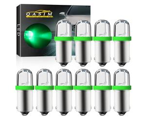 Qasim Led 10-Pack DC 6V / 6.3V Verde T4w BA9S Bombilla LED 44 47756 1847 Pinball Game Cars Luz indicadora Panel de instrumentos Indicador Interior Luces de grupo inverso