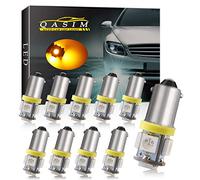 QasimLed ámbar 24V BA9S 5050 5SMD LED T4W 60LM coche lectura interior del domo Mapa RV Luces de la matrícula (paquete de 10)