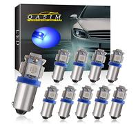 QasimLed Azul 12V BA9S 5050 5SMD LED T4W 60LM la bóveda del Coche Interior Mapa RV Luces de la matrícula (Paquete de 10)
