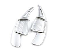 QASULER 1 par de extensiones palanca cambios aluminio for volante coche, for, A3, A4L, A5, A6L, S3, S4, Q2, Q5L, Q7, TTS Cubierta del ala lateral del alerón trasero del co(Silver)