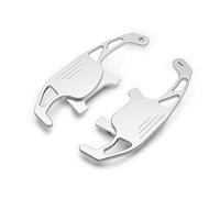 QASULER 2 paletas de cambio volante coche extendidas, for VW, for Golf, GTI R GTD GTE MK7 7, for POLO, for Scirocco, 2014 2015 16 17 18 2019 Polea loca de la plataforma del cortacésped(Silver)