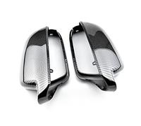 QASULER 2Pcs Carbon Fiber Style Rearview Mirror Shells Cover Protection Cap Car Styling Shell Side Covers, for, A3 A4 A5 B8.5 Cubierta para espejo retrovisor de coche(Carbon Look black)