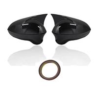 QASULER 2pcs Side Mirror Cover Caps, for Seat, LEON 1P IBIZA 6J EXEO 3R Door Wing Replace Rear View External Part Pair Black Cubierta para espejo retrovisor de coche