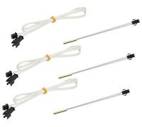 QASULER 3 sensores termistores NTC100K for impresora 3D, sensor termistor de temperatura con cable 3950, terminal SM con cabezal de latón Sonda térmica de impresora(BLACK (1M) US)