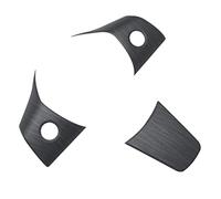 QASULER 3 Unids/Set Embellecedor de Cubierta Panel Botones Volante, for Tesla, Modelo 2016-2022 Y 2019-2022 Accesorios Vinilo decorativo volante(BLACK Wood Color)