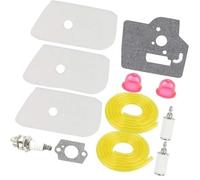 QASULER Ajuste del filtro de aire 128LD for Husqvarna, 530150253, 124L, 125L, 125LDX, 128L, 128CD, 128LDX, piezas for desbrozadora con bujía, línea combustible, cebador