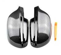QASULER Car Door Side Mirrors Caps Rearview Mirror Cover Replacement, for, A4 A5 B8 A3 8P A6 C6 Q3 Cubierta para espejo retrovisor de coche(Carbon Look black)