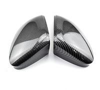 QASULER Car Rearview Mirror Cover Shell, for VW, MK8, for Golf, 8 VIII 2020 2021 Side Covers Caps ABS Black Cubierta para espejo retrovisor de coche(No Side Assist Carbon Fiber)
