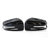 QASULER Car Reversing Mirror Housing Cover Left Right Wing Rear View, for, C Class W176 W246 W204 W212 W221 CLS Cubierta para espejo retrovisor de coche(Bright black)