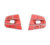 QASULER Car Styling, for, X3 X4 G01 G02 Botones del Volante Interruptor Cubiertas de protección Marco Pegatinas Adornos Accesorios Interiores automóvil Vinilo decorativo volante(BLACK Red)