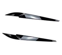 QASULER Ceja for faro delantero de coche, for X5 X6 F15 F16 2014 2015 2016 2017 2018, pegatina for cejas for Ajuste de cejas para faros de coche(BLACK Gloss Black)