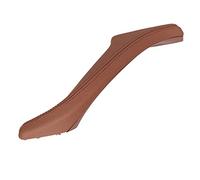 QASULER Conjunto de manija de cuero for puerta interior de pasajero, for, for Serie 5 F10 F11 F18 520i 523i 525i 528i 535i Cubierta de manija de puerta de fibra de carbono(Red-Brown-left-RHD)