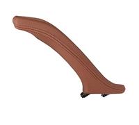 QASULER Conjunto de manija de cuero for puerta interior de pasajero, for, for Serie 5 F10 F11 F18 520i 523i 525i 528i 535i Cubierta de manija de puerta de fibra de carbono(Red-Brown-Right-RHD)