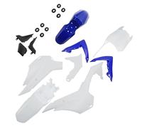 QASULER CRF110 Kits de carrocería carenado plástico Pit Dirt Motor Trail Bike guardabarros for SKY-125cc niños, for MINI Kit de carrocería de carenado completo para motocicleta(Blue and White)