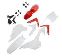 QASULER CRF110 Kits de carrocería carenado plástico Pit Dirt Motor Trail Bike guardabarros for SKY-125cc niños, for MINI Kit de carrocería de carenado completo para motocicleta(Red and White)