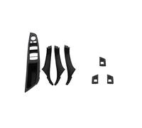 QASULER Cubierta embellecedora de tirar del Panel de la manija de la Puerta Interior del Coche LHD, for, for Serie 5 F10 F11 Cubierta de manija de puerta de fibra de carbono(E- black)