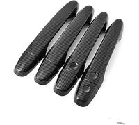 QASULER Cubiertas de manija de puerta de coche de fibra de carbono embellecedor de cuenco for CR-V CRV 2012 2013 2014 2015 2016 moldura de manija de puerta exterior(BLACK Carbon 2 Buttons)