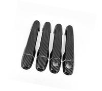 QASULER Embellecedor de cuenco de cubierta de manija de puerta de coche de fibra de carbono cromada, for Toyota, Hilux VIGO 2005-2014 moldura de manija de puerta exterior(BLACK Carbon 2 Keyhole)