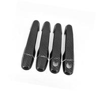 QASULER Embellecedor de cuenco de cubierta de manija de puerta de coche de fibra de carbono cromada, for Toyota, BB 2006-2012 moldura de manija de puerta exterior(BLACK Carbon 2 Keyhole)