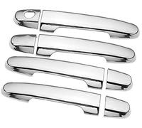 QASULER Embellecedor de cuenco de cubierta de manija de puerta de coche de fibra de carbono cromada, for Toyota, Allion Premio T240 2001-2006 moldura de manija de puerta exterior(Silver 1 Keyhole)