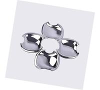 QASULER Embellecedor de cuenco de cubierta de manija de puerta de coche de fibra de carbono cromada, for Toyota, VIOS 2002-2017 XP40 XP90 XP150 Belta moldura de manija de puerta exterior(Silver Bowl)