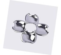 QASULER Embellecedor de cuenco de cubierta de manija de puerta de coche de fibra de carbono cromada, for Toyota, Hilux VIGO 2005-2014 moldura de manija de puerta exterior(Silver Bowl)