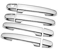 QASULER Embellecedor de cuenco de cubierta de manija de puerta de coche de fibra de carbono cromada, for Toyota, Probox 2002-2016 Succeed moldura de manija de puerta exterior(Silver 1 Keyhole)
