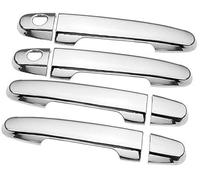 QASULER Embellecedor de cuenco de cubierta de manija de puerta de coche de fibra de carbono cromada, for Toyota, Allion Premio T240 2001-2006 moldura de manija de puerta exterior(Silver 2 Keyhole)