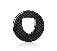 QASULER Embellecedor de la cubierta del volante del coche, for Porsche, for 911, for PANAMERA, for CAYENNE, for MACAN, for 718 Boxster, for Taycan, pegatina con emblema de fibra de carbono roja Adhesi