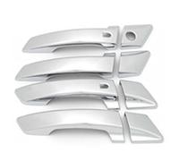 QASULER Embellecedor de manija de puerta de coche de fibra de carbono cromada, for Changan, CX70 CS55 CS75 CS95, accesorios de estilo moldura de manija de puerta exterior(BLACK Silver 2 Buttons)