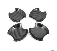 QASULER Embellecedor de manija de puerta de coche de fibra de carbono cromada, for Toyota, Allion Premio T240 2001-2006, accesorios de estilo moldura de manija de puerta exterior(BLACK Carbon Bowl)
