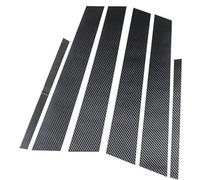QASULER Embellecedor for pilar de ventana puerta coche, 6 piezas, for NISSAN, Maxima 2016-2023, aspecto fibra carbono B Cubierta de moldura de ventana de coche(BLACK B-carbon Fiber Look)